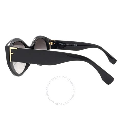 Fendi Gradient Smoke Round Ladies Sunglasses FE40037U 01B 